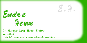 endre hemm business card